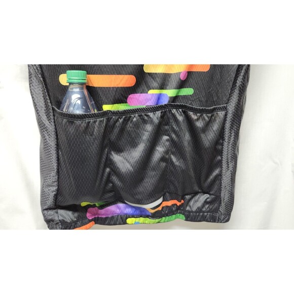 Aogda Colorful  Full-Zip Cycling Shirt Jersey Sz L Mesh Sides 3 Pouches In Back - Picture 15 of 16